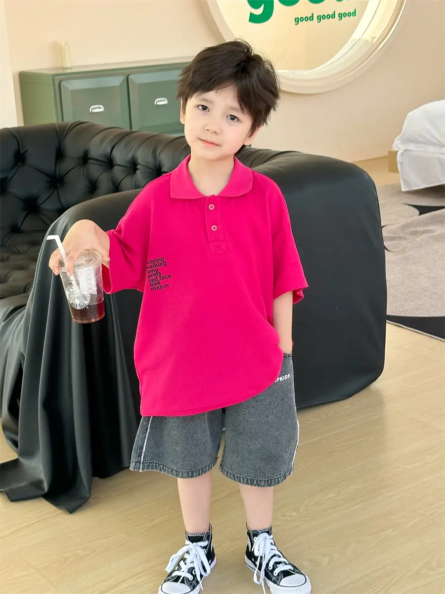 Baby Pink Polo Shirt Short Sleeve Summer Wear 2025 — feature 32
