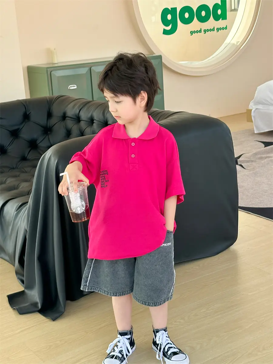 Baby Pink Polo Shirt Short Sleeve Summer Wear 2025 — feature 33