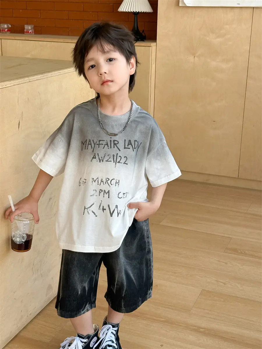 Boys 2025 Summer Thin Cotton T-Shirt Loose Fit — feature 32