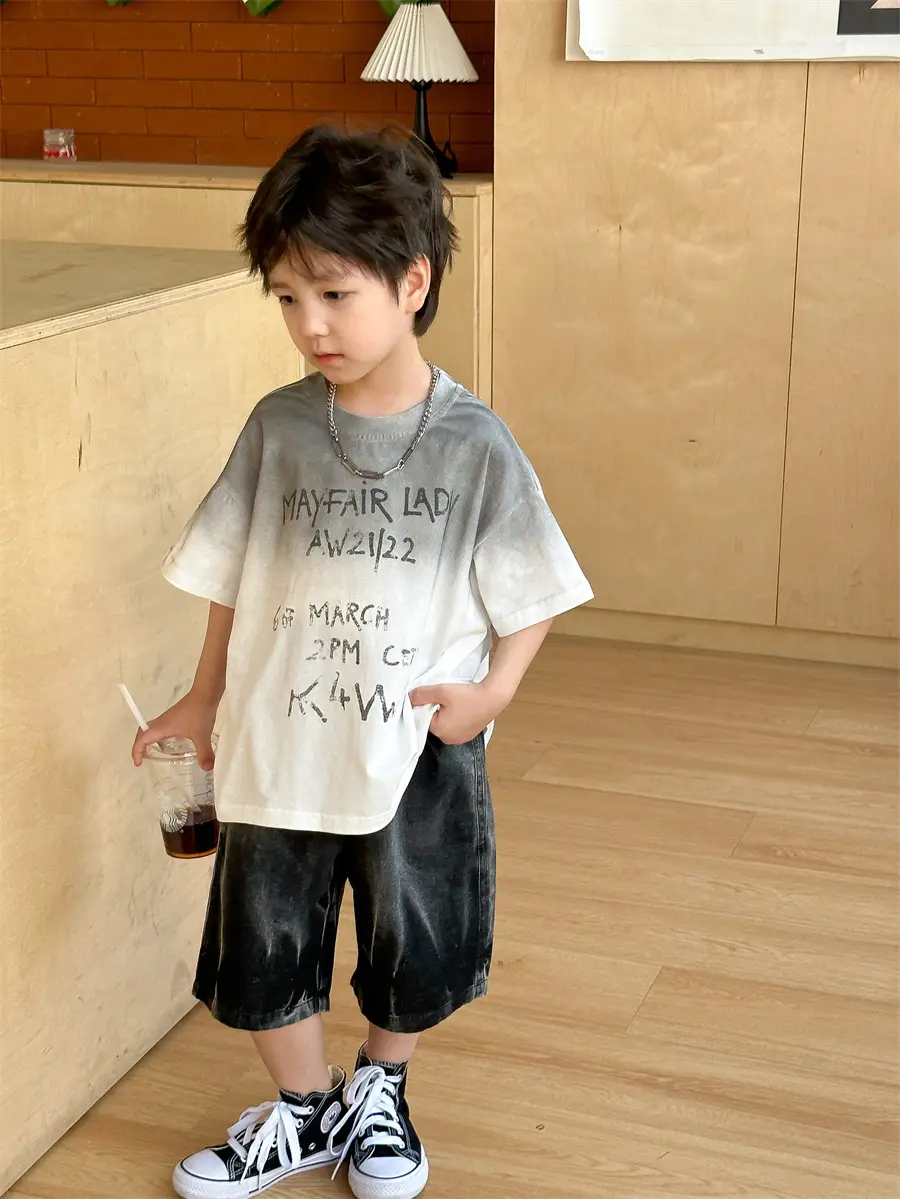 Boys 2025 Summer Thin Cotton T-Shirt Loose Fit — feature 34