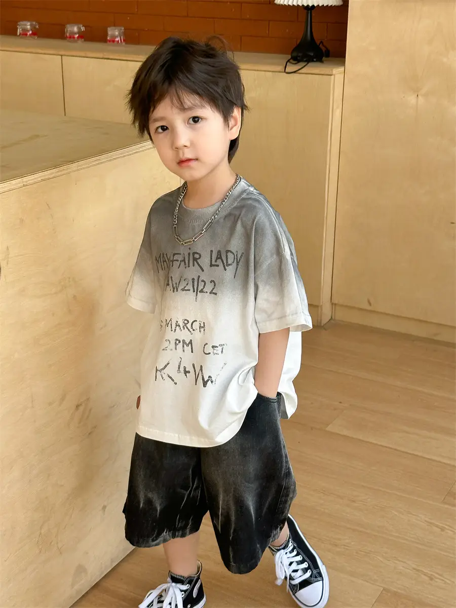 Boys 2025 Summer Thin Cotton T-Shirt Loose Fit — feature 40