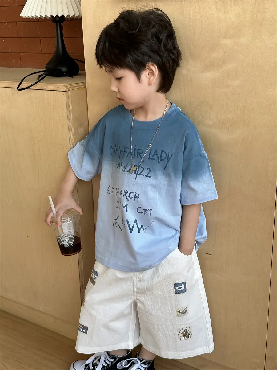 Boys 2025 Summer Thin Cotton T-Shirt Loose Fit — feature 41
