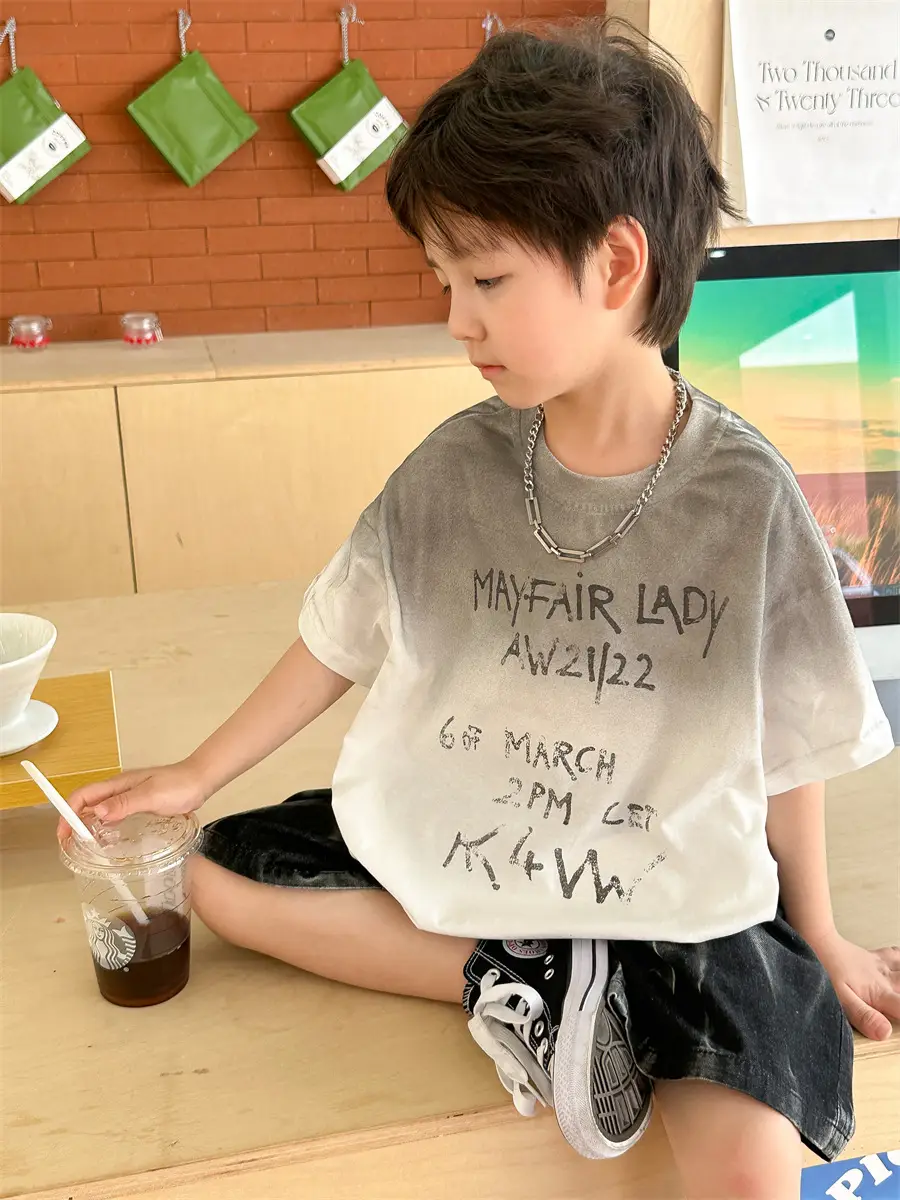 Boys 2025 Summer Thin Cotton T-Shirt Loose Fit — feature 42