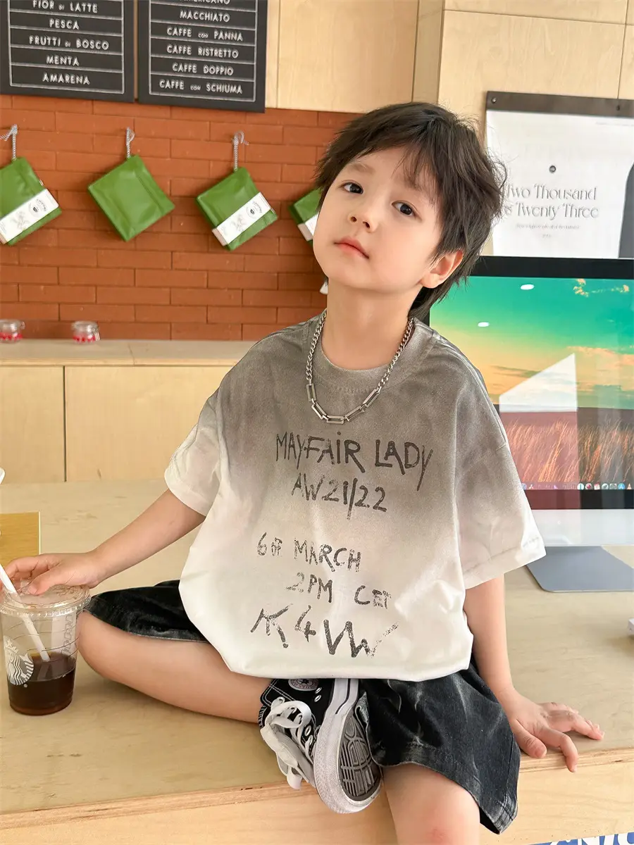 Boys 2025 Summer Thin Cotton T-Shirt Loose Fit — feature 44
