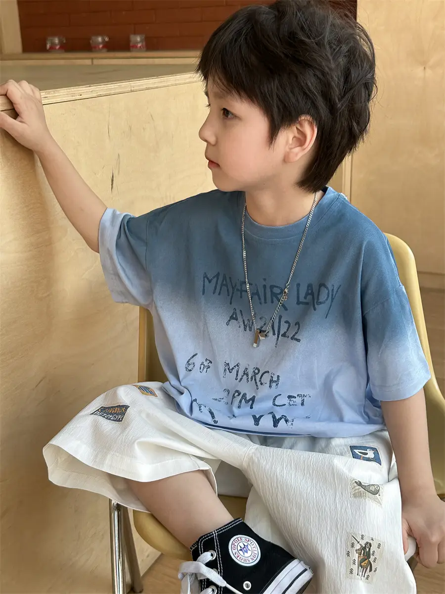 Boys 2025 Summer Thin Cotton T-Shirt Loose Fit — feature 45