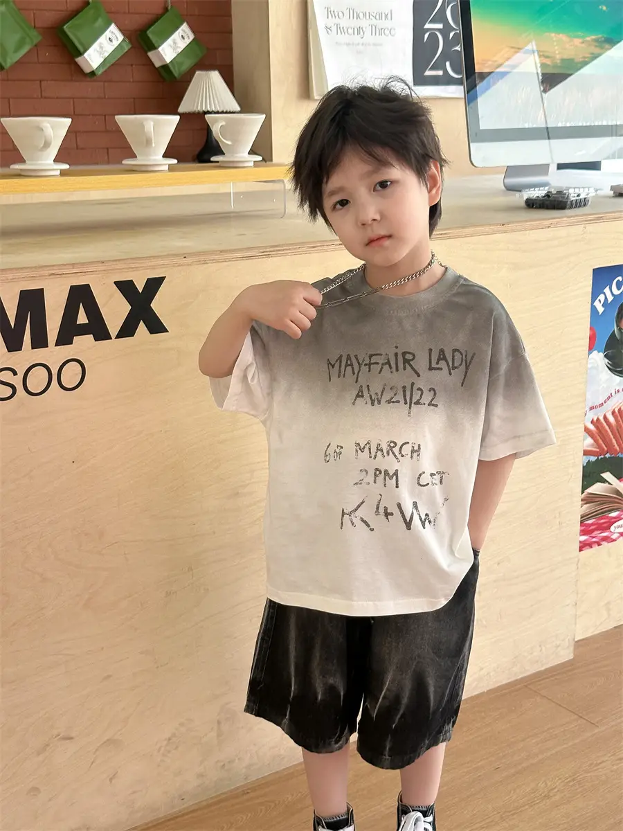 Boys 2025 Summer Thin Cotton T-Shirt Loose Fit — feature 7