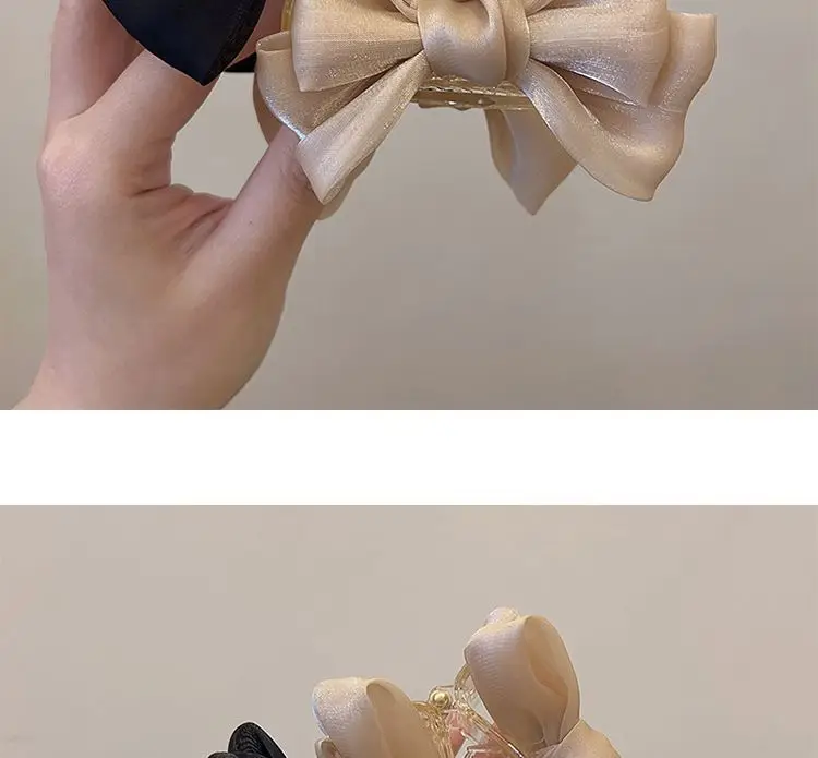 Red Mesh Bow Grip Hair Clip High Sense Multi-Functional Ball Head — feature 10