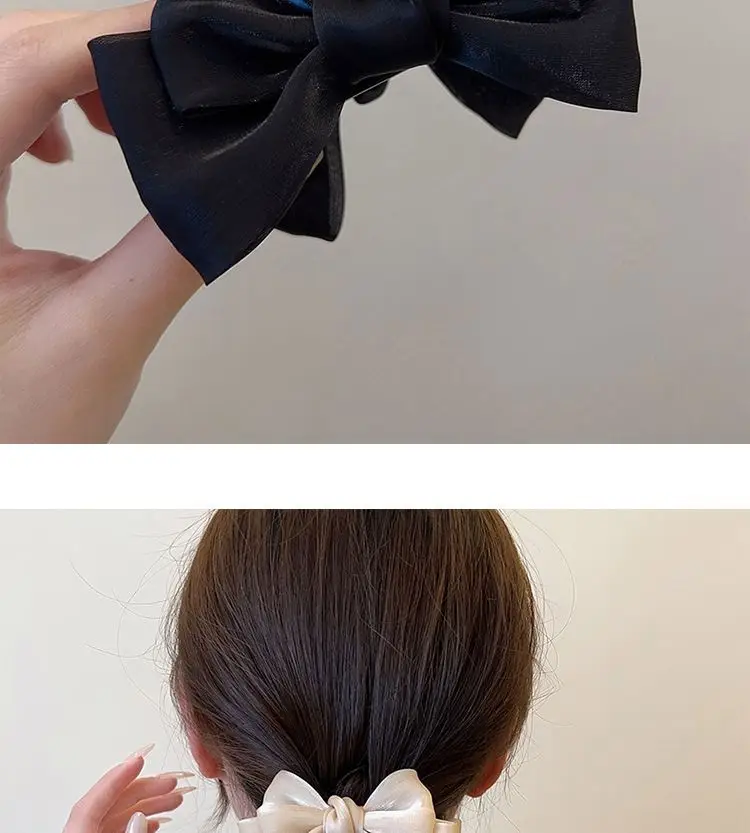 Red Mesh Bow Grip Hair Clip High Sense Multi-Functional Ball Head — feature 4