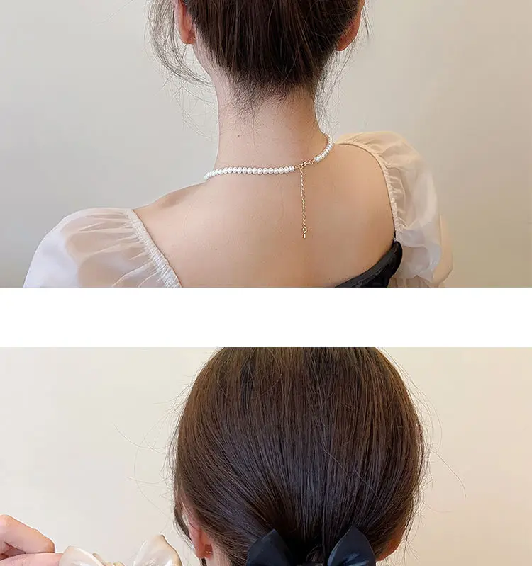 Red Mesh Bow Grip Hair Clip High Sense Multi-Functional Ball Head — feature 7