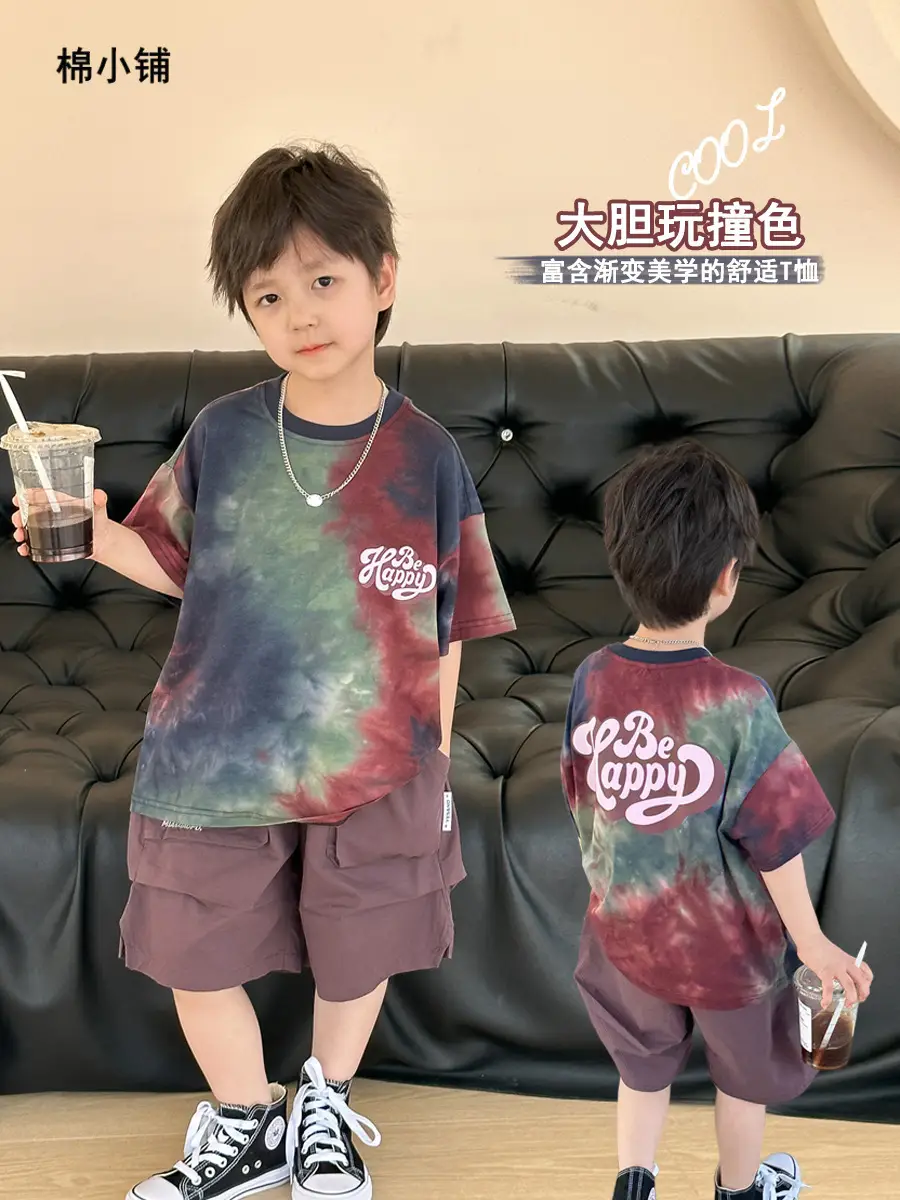 Baby Tie-Dye Korean Style Shorts Set 2025 - Image 2