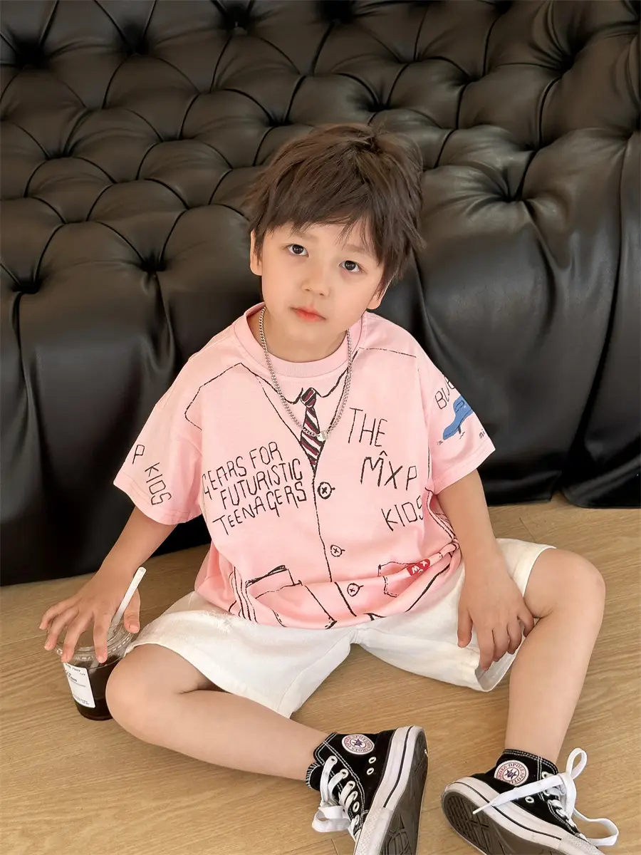 Boys Cotton Cartoon T-Shirt Summer 2025 Kids