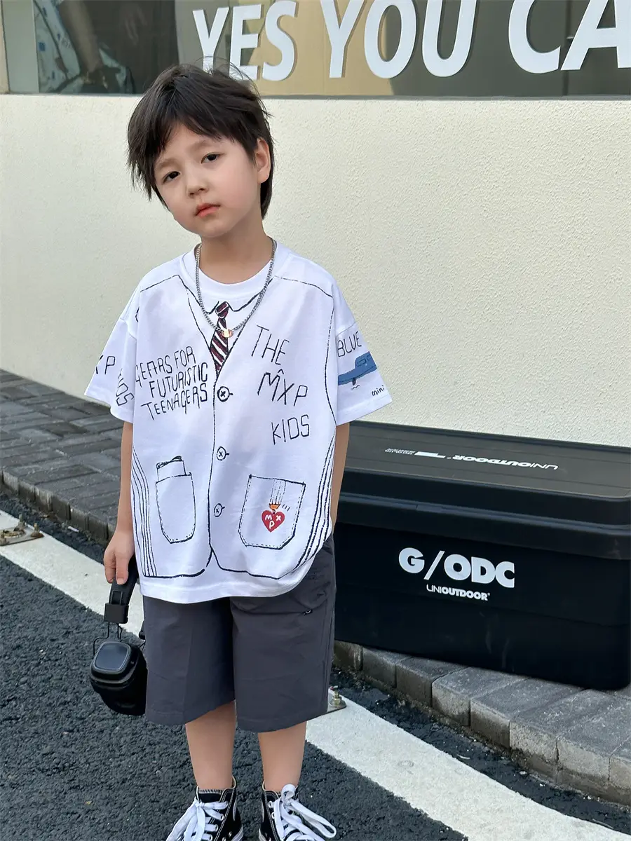 Boys Cotton Cartoon T-Shirt Summer 2025 Kids