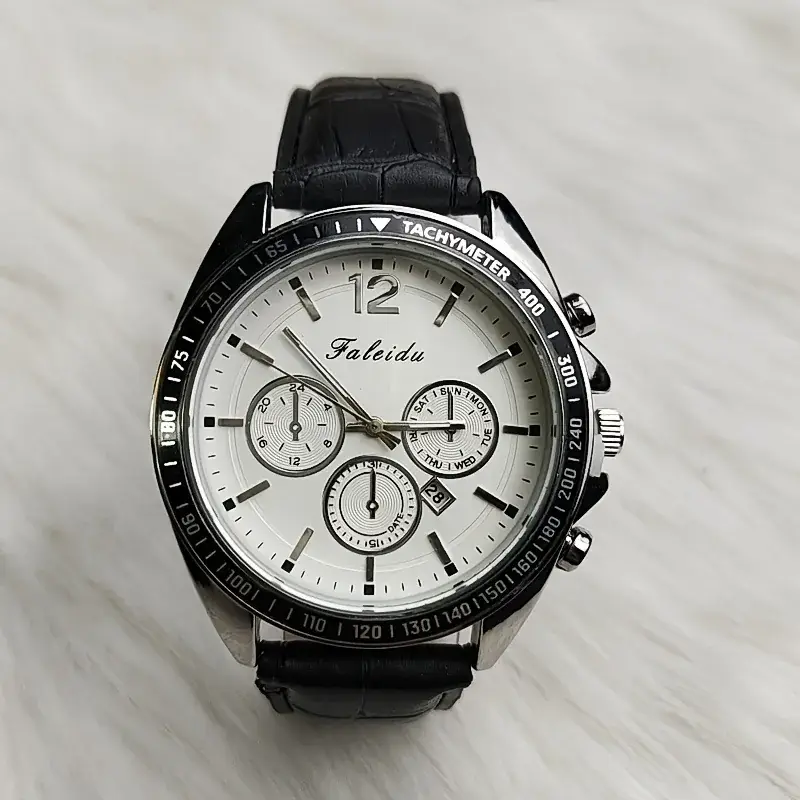 Elegant Light Luxury Business Three-eye Chronograph Watch