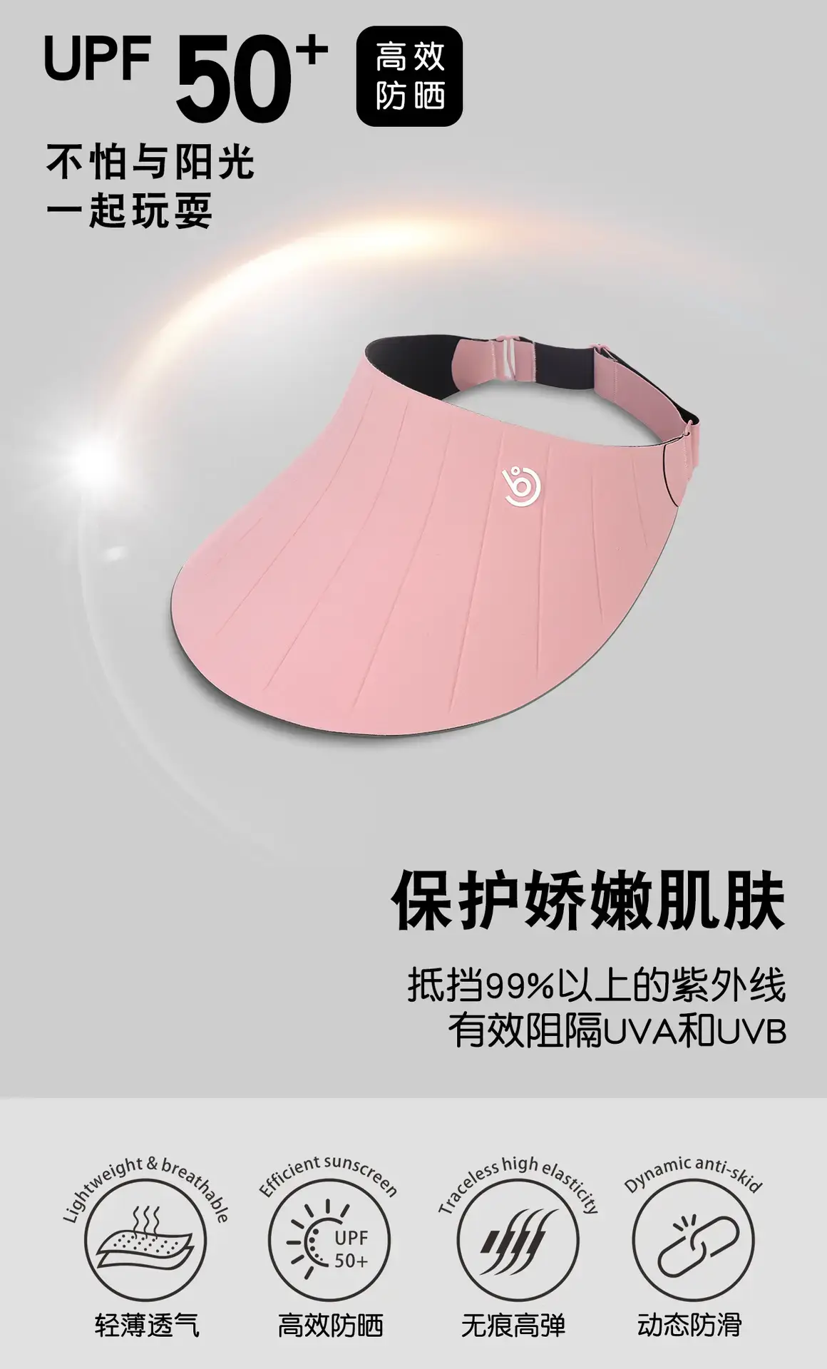Women's White Anti-UV Tracheumatic Hat SPF50+ — feature 3