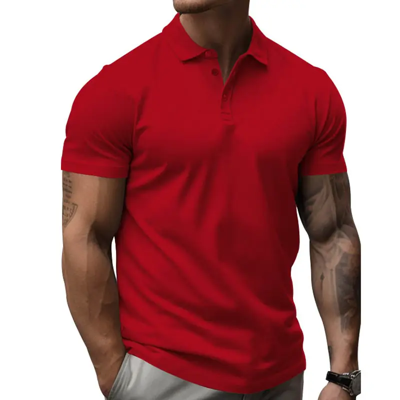 Men's Yellow Short Sleeve Polo T-Shirt Large — feature 10