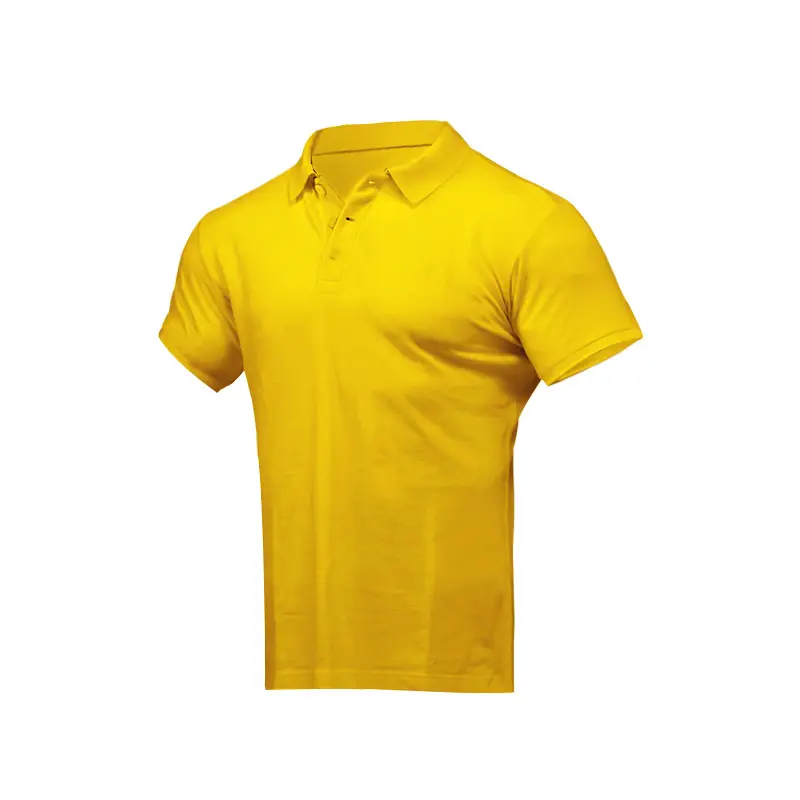 Men's Yellow Short Sleeve Polo T-Shirt Large — feature 13