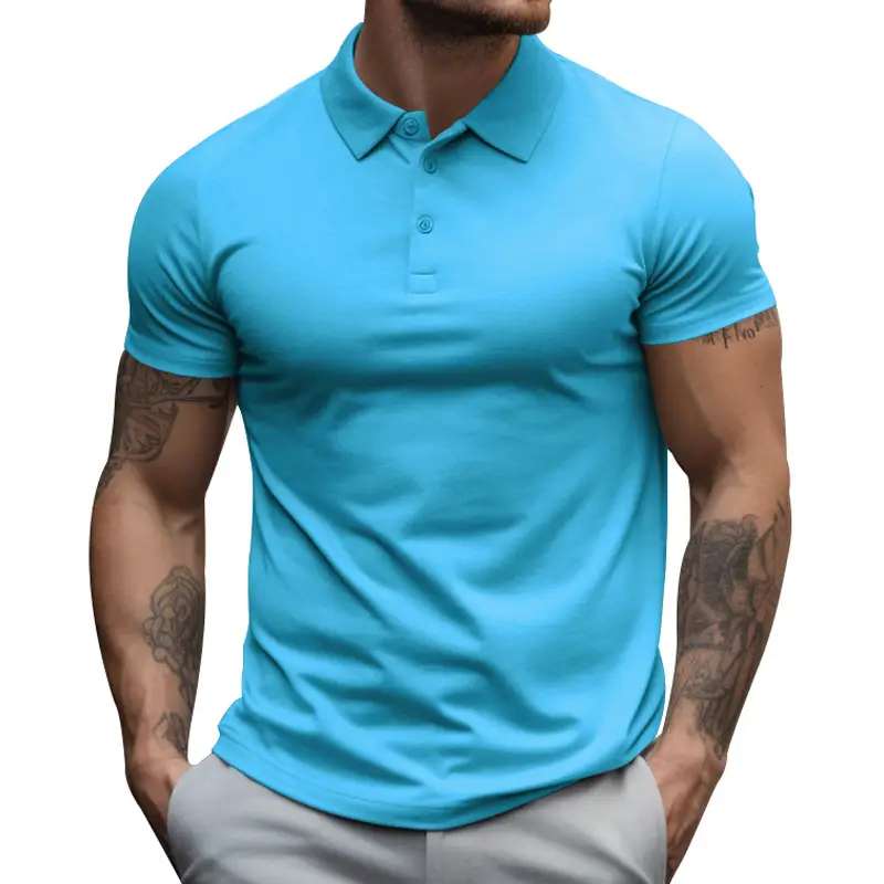 Men's Yellow Short Sleeve Polo T-Shirt Large — feature 18