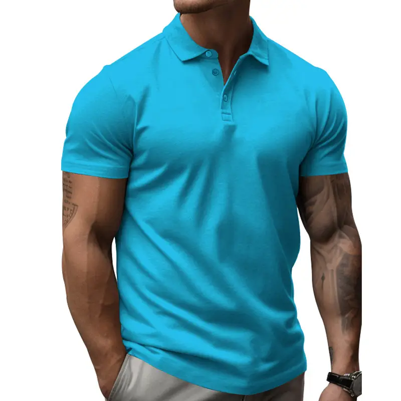 Men's Yellow Short Sleeve Polo T-Shirt Large — feature 20