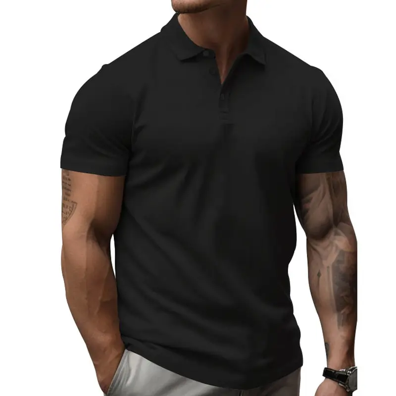 Men's Yellow Short Sleeve Polo T-Shirt Large — feature 23