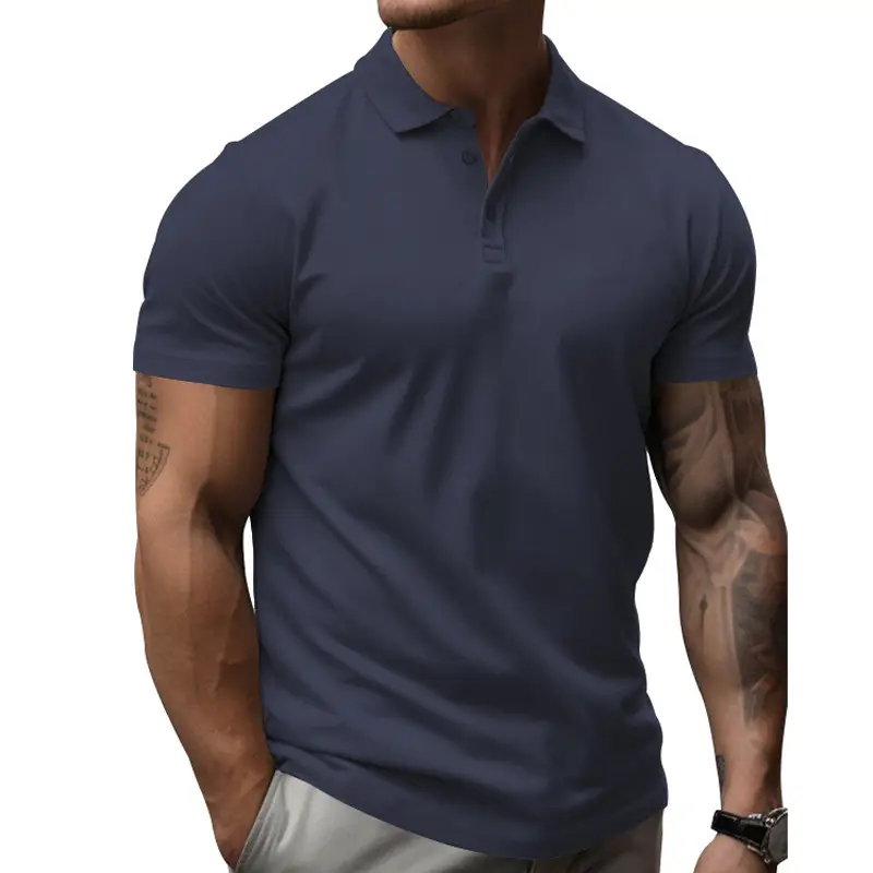 Men's Yellow Short Sleeve Polo T-Shirt Large — feature 31