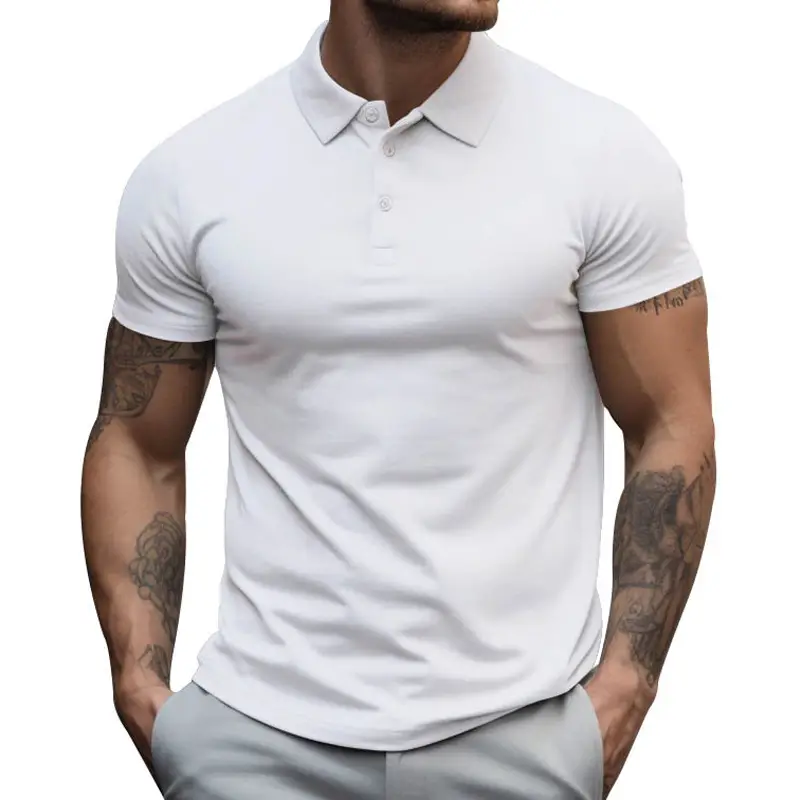 Men's Yellow Short Sleeve Polo T-Shirt Large — feature 36