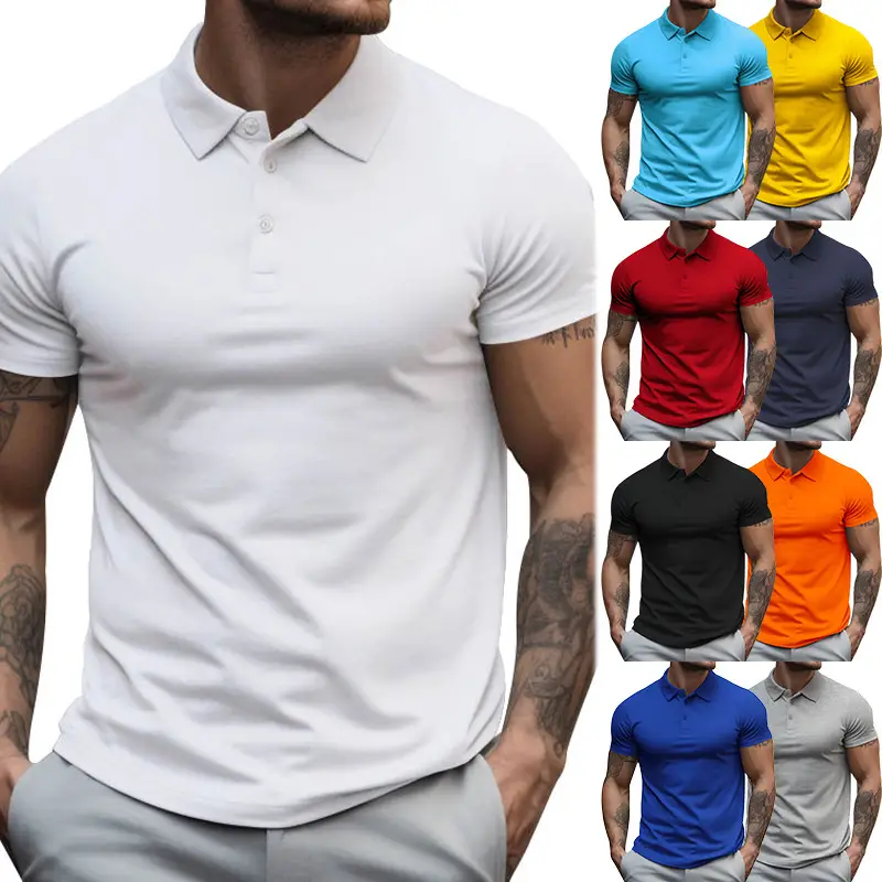 Men's Yellow Short Sleeve Polo T-Shirt Large — feature 5