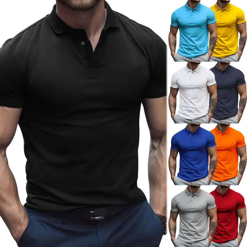 Men's Yellow Short Sleeve Polo T-Shirt Large — feature 7