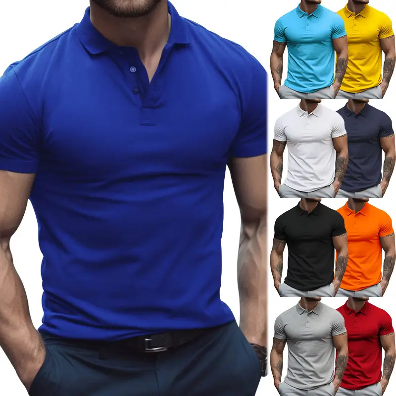 Men's Yellow Short Sleeve Polo T-Shirt Large — feature 8