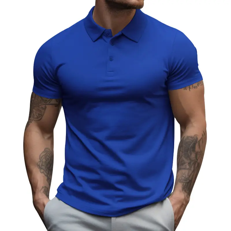 Men's Yellow Short Sleeve Polo T-Shirt Large - Image 3