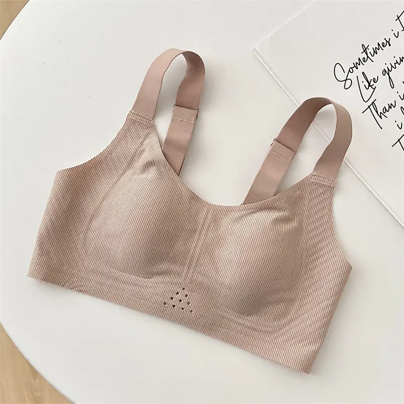 Ultra-thin Non-marking Underwear Women's Large Chest Small Slim-fit Breast Anti-sagging Comfortable plus size Non-rimmed Bra — feature 15