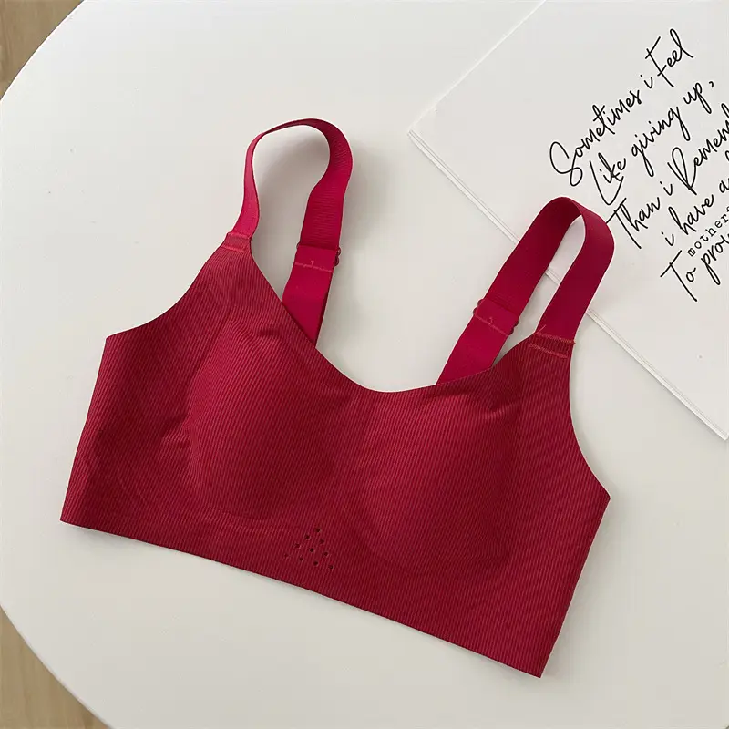 Ultra-thin Non-marking Underwear Women's Large Chest Small Slim-fit Breast Anti-sagging Comfortable plus size Non-rimmed Bra — feature 17