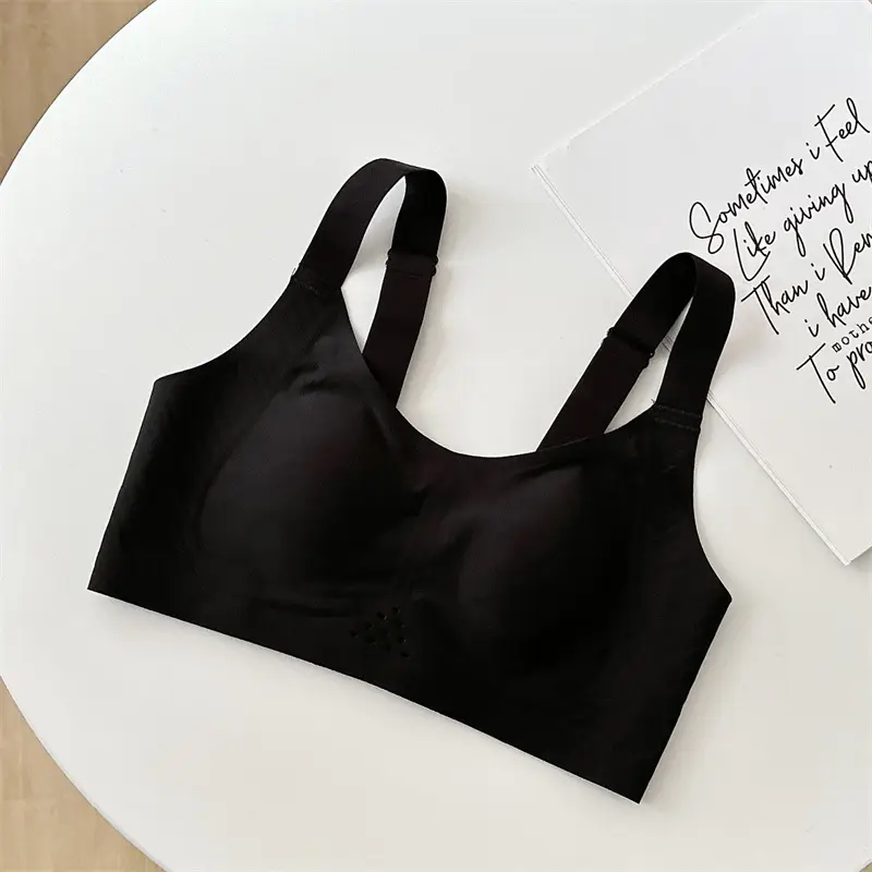 Ultra-thin Non-marking Underwear Women's Large Chest Small Slim-fit Breast Anti-sagging Comfortable plus size Non-rimmed Bra — feature 18