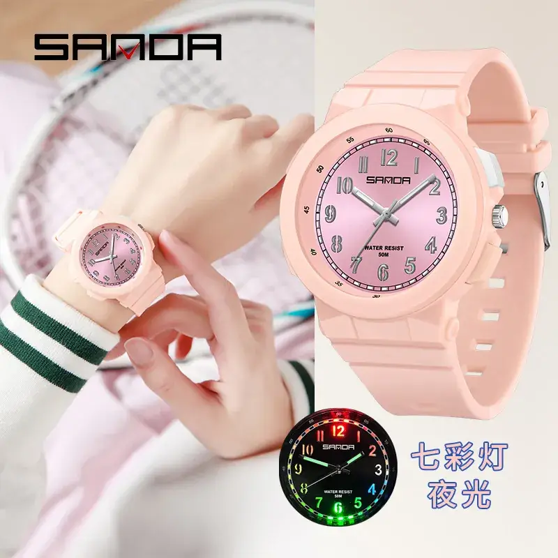 Sanda Quartz Electronic Watch for Kids with Colorful Light - Image 9