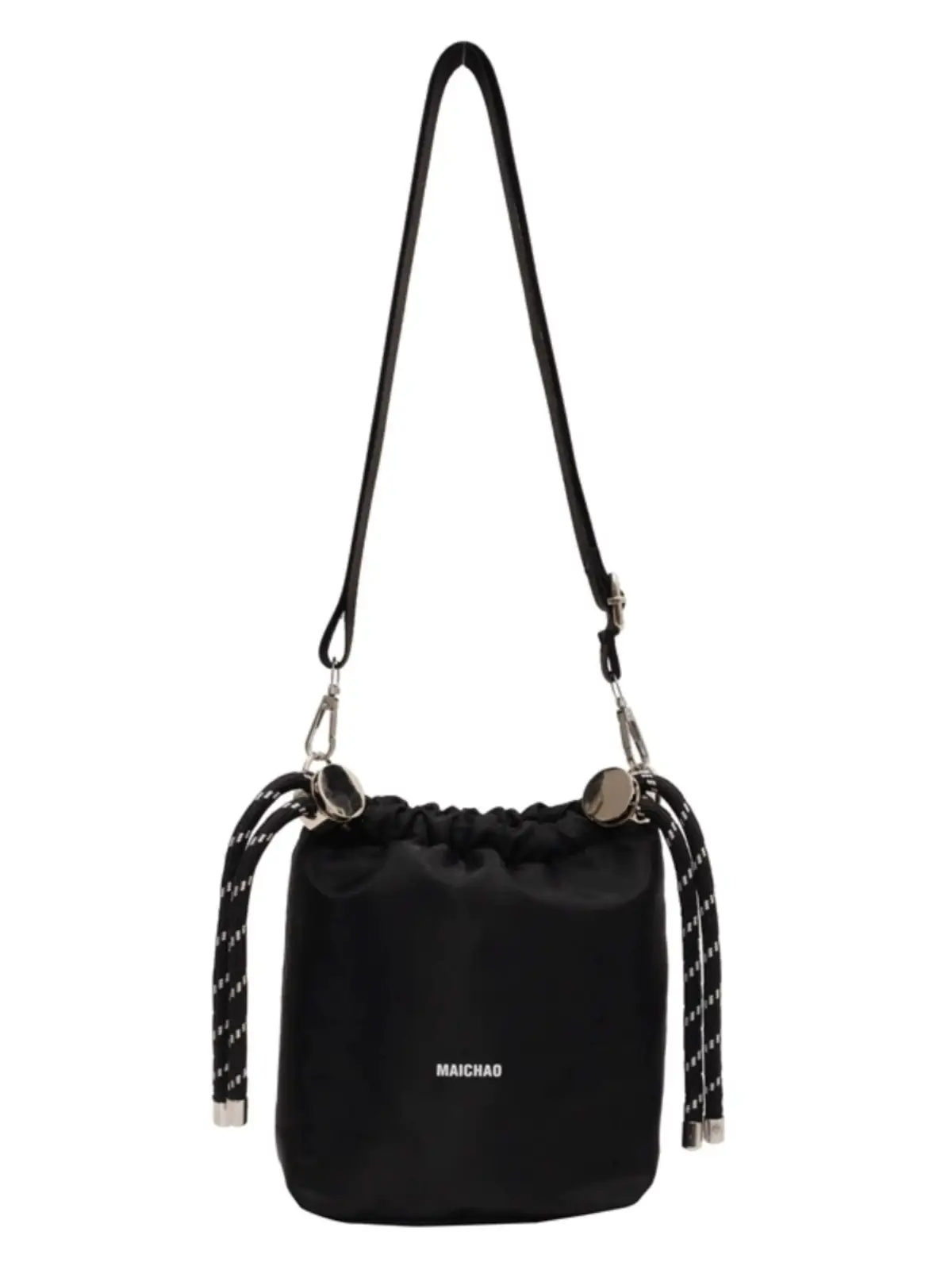 Black Canvas Bucket Bag Women's Autum 2025