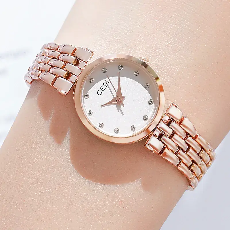 Women's Quartz Watch Rose Gold Silver Pink Black All-match
