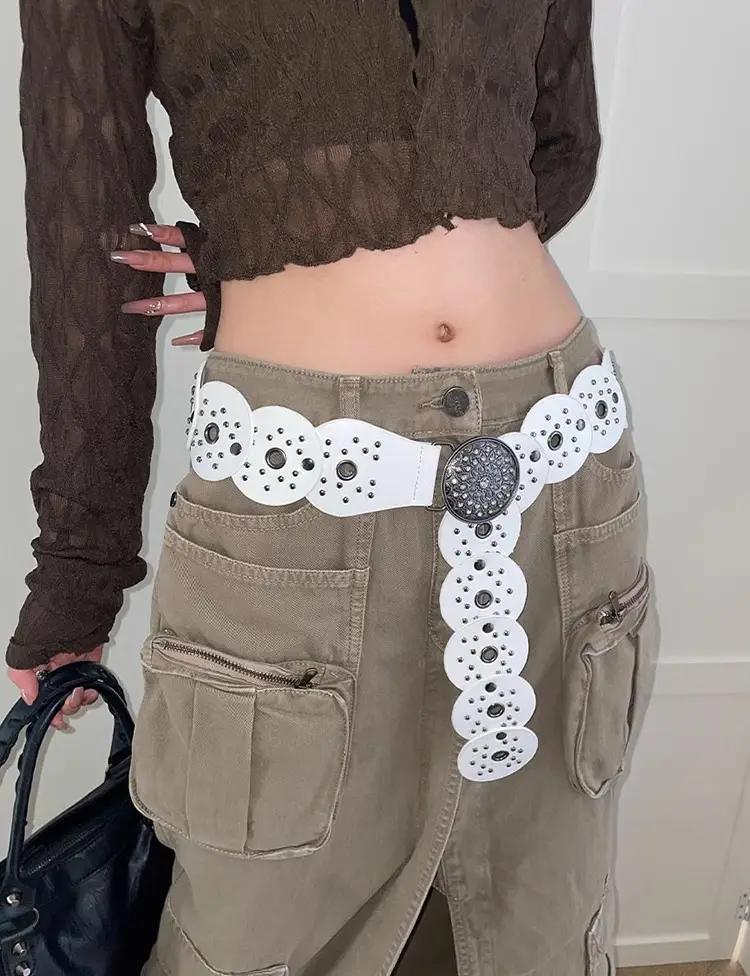 Women Korean-style Rivet Belt Casual Jeans All-match — feature 14