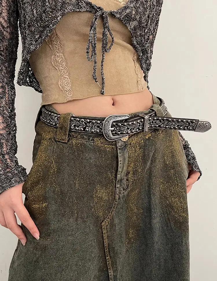 Women Korean-style Rivet Belt Casual Jeans All-match — feature 21