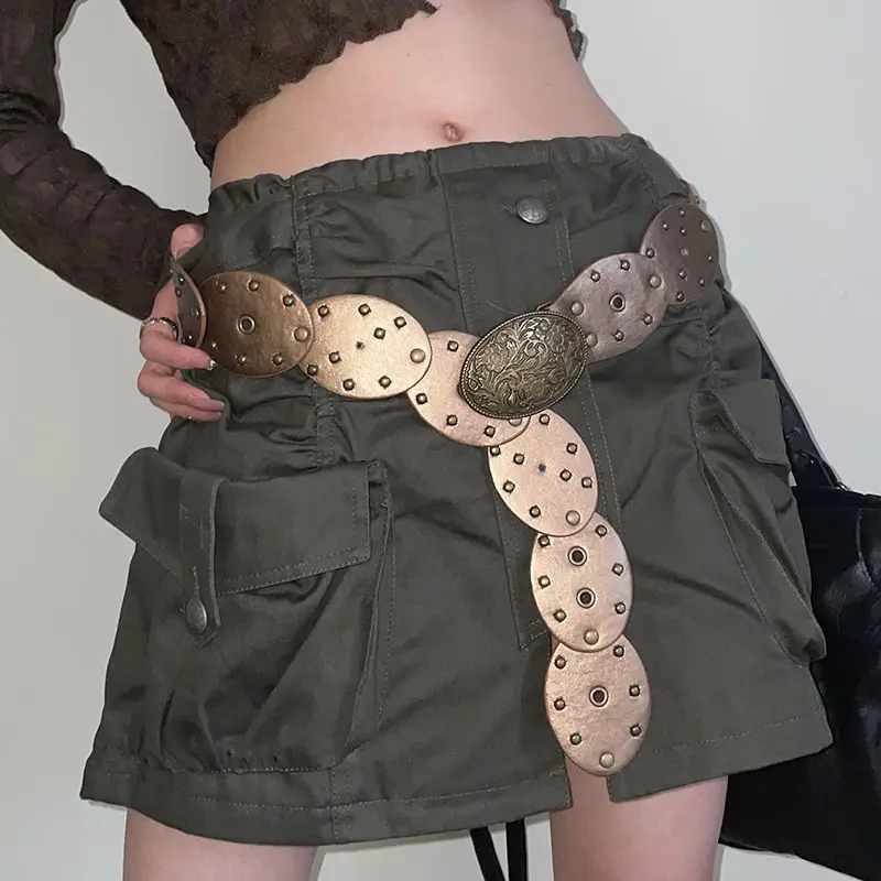 Women Korean-style Rivet Belt Casual Jeans All-match