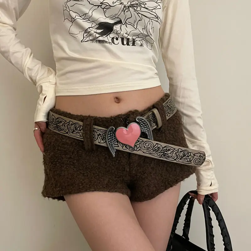 Women Korean-style Rivet Belt Casual Jeans All-match