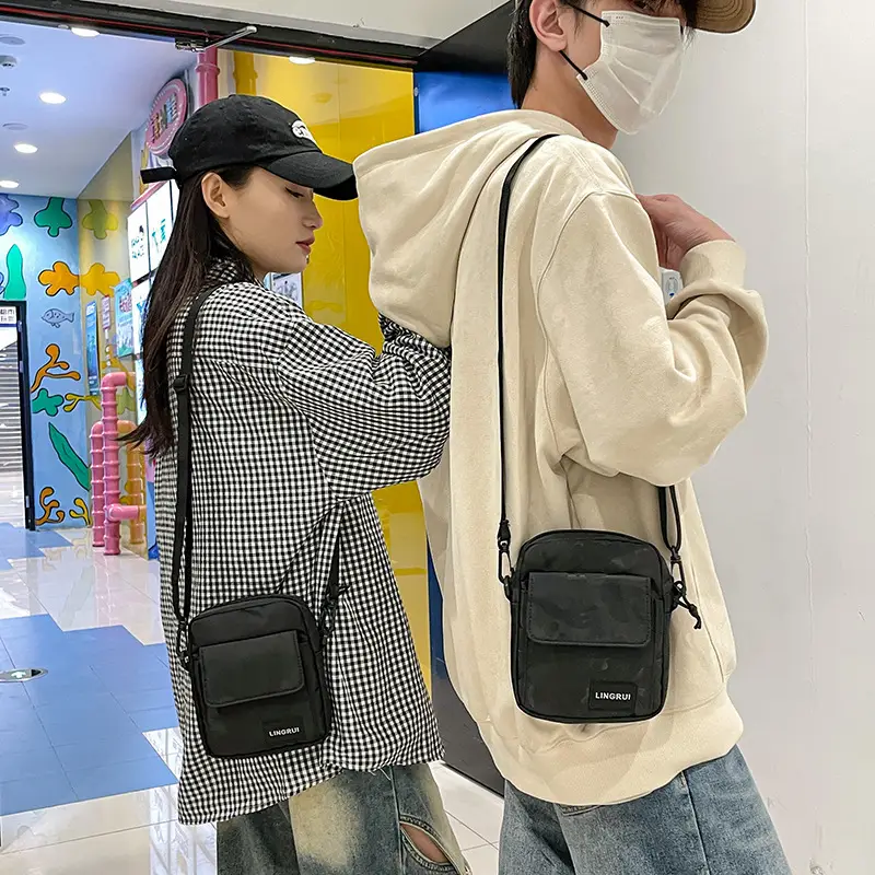 Men's Lightweight Crossbody Bag Black Transparent - Image 6