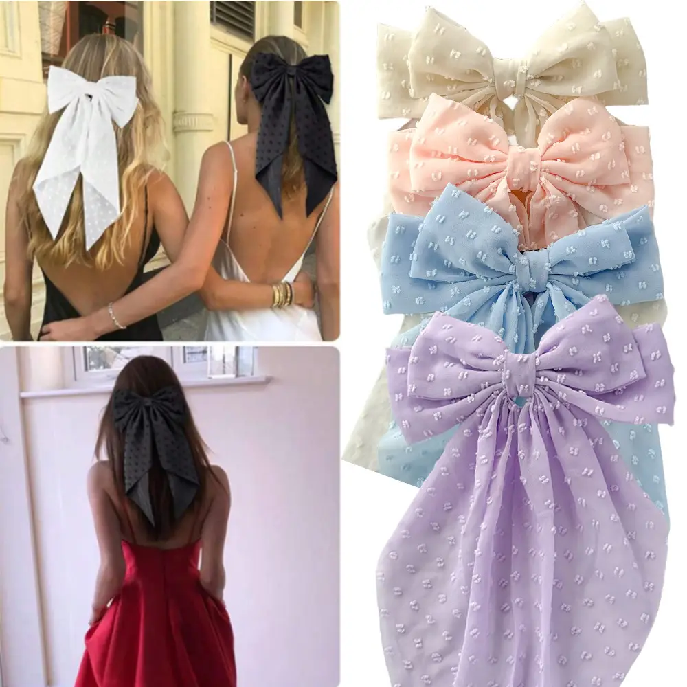 Cross-Border Chiffon Hairpins with Bowknot Design for Women - Image 12