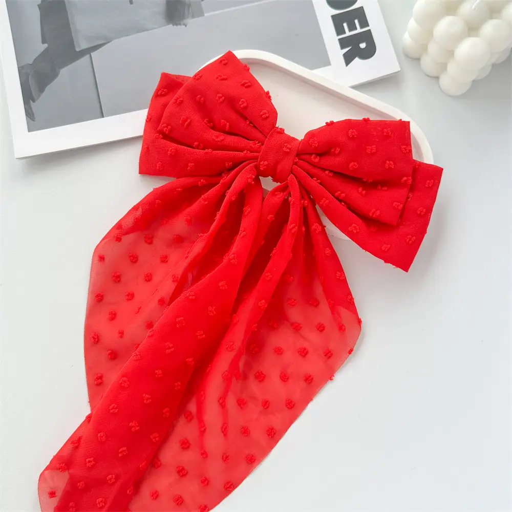 Cross-Border Chiffon Hairpins with Bowknot Design for Women - Image 3