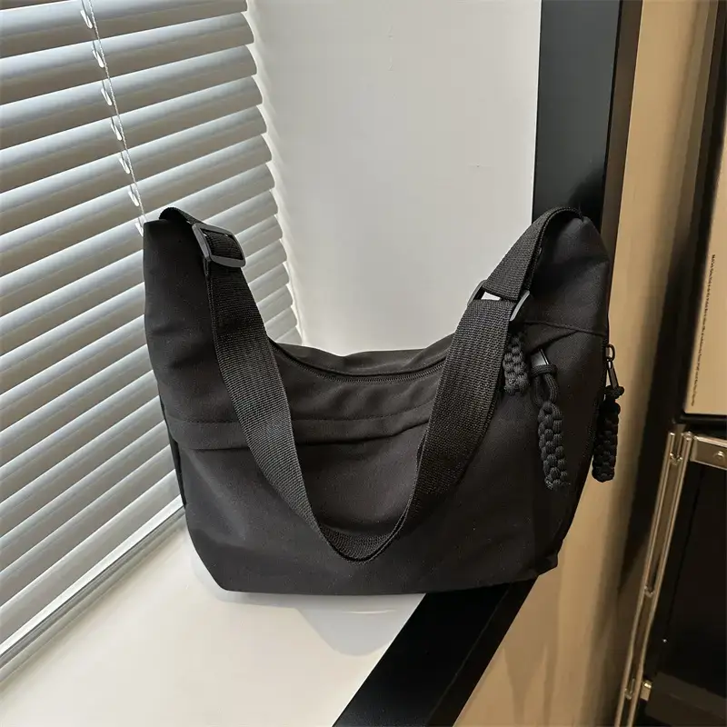 Beige Oxford Canvas Shoulder Bag 2024 Spring - Image 6