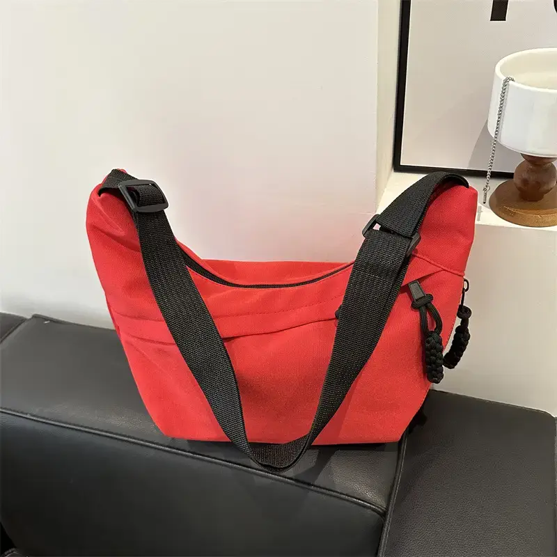 Beige Oxford Canvas Shoulder Bag 2024 Spring - Image 8