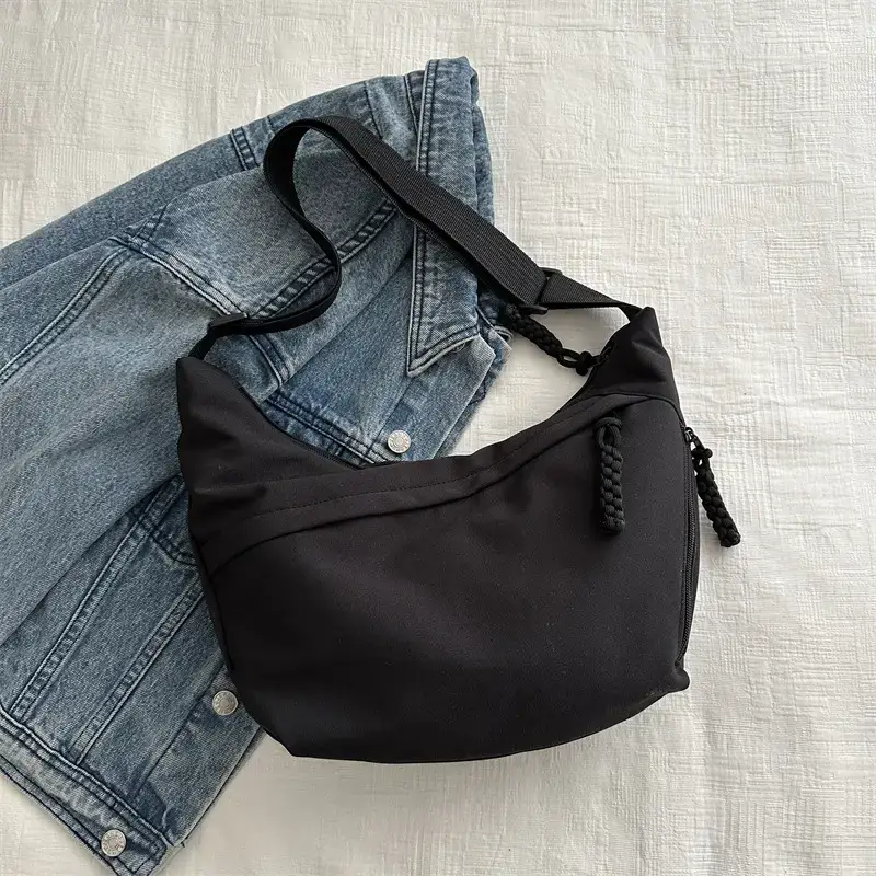 Beige Oxford Canvas Shoulder Bag 2024 Spring - Image 3