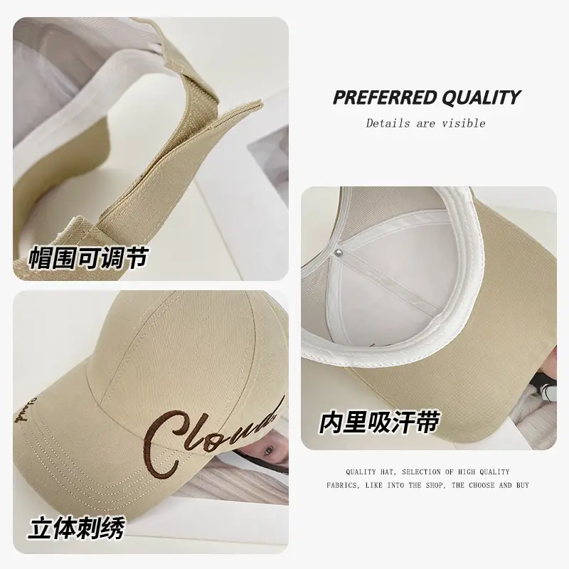 Women Korean Letter Cap Summer Wide Brim Baseball Cap - Image 8