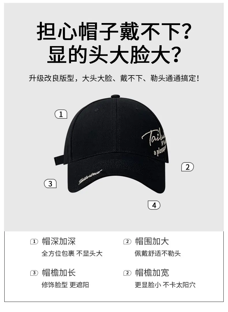 Women Korean Letter Cap Summer Wide Brim Baseball Cap — feature 9
