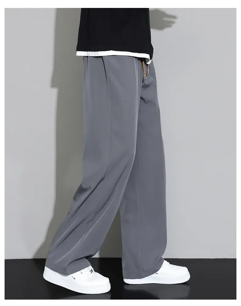 Spring Autumn Men Trousers Drapey Wide Leg Loose Sports Boys Sweatpants — feature 18