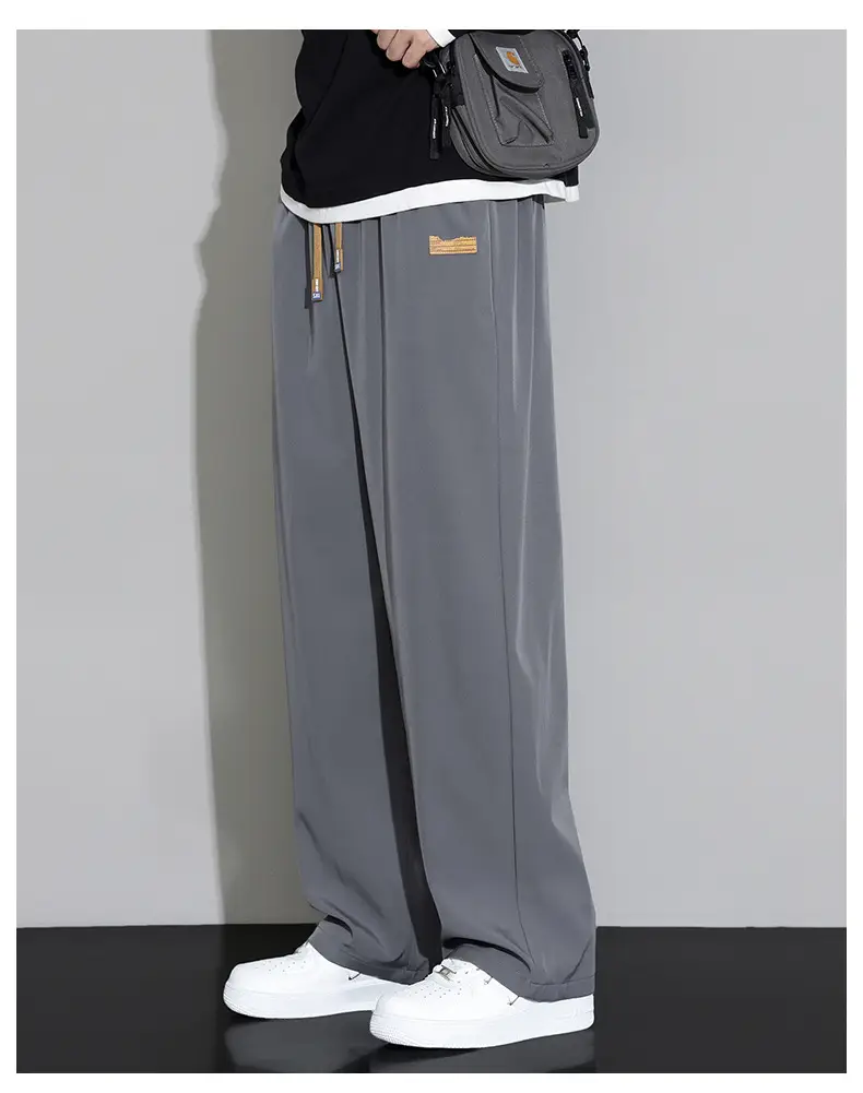 Spring Autumn Men Trousers Drapey Wide Leg Loose Sports Boys Sweatpants — feature 19