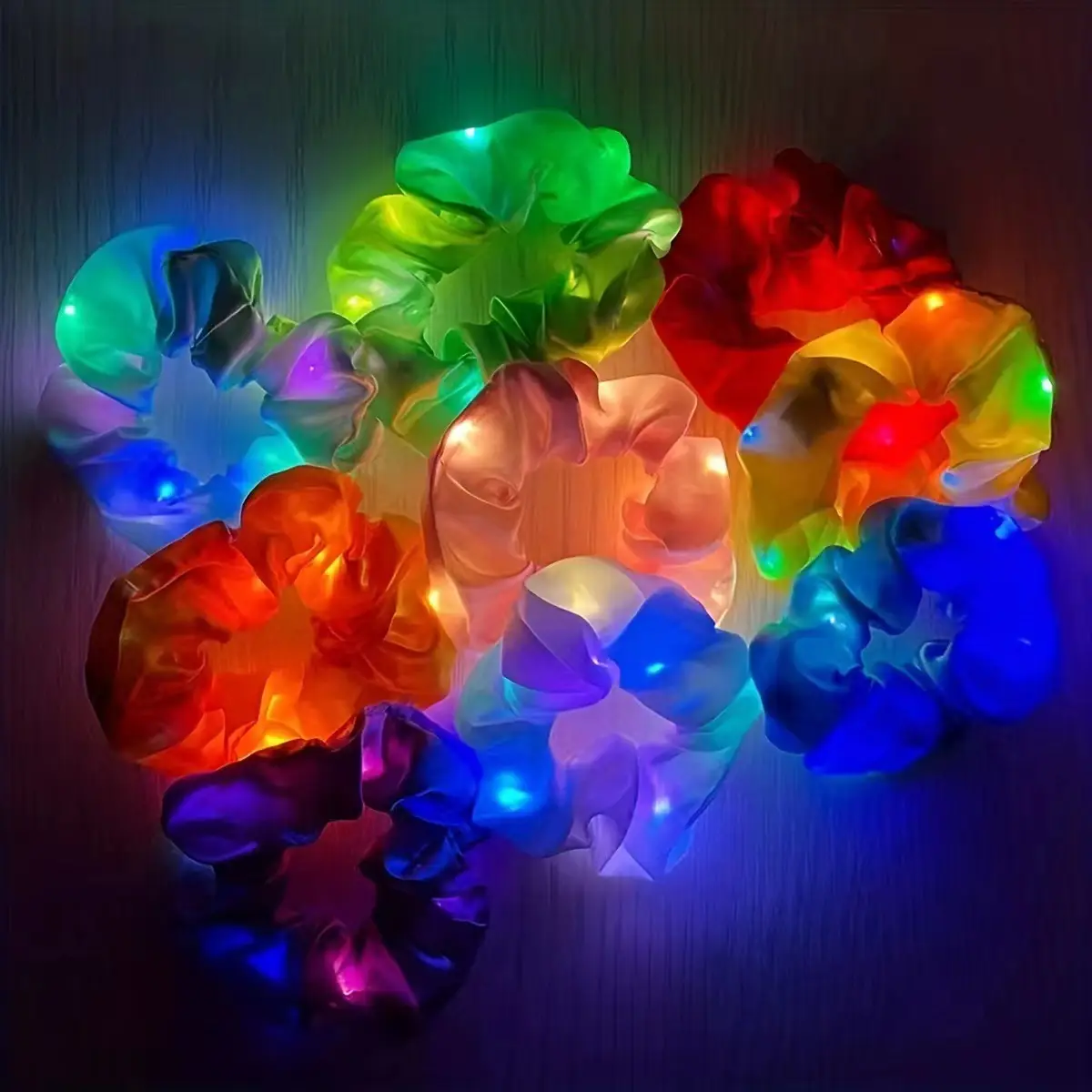 Led Luminous Scrunchie Hair Tie with Multicolor Lights - Image 36